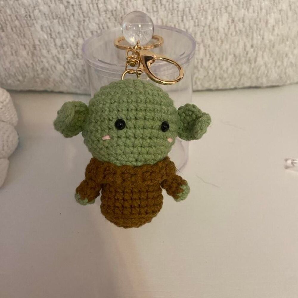 Handmade Crocheted Keychain Yoda